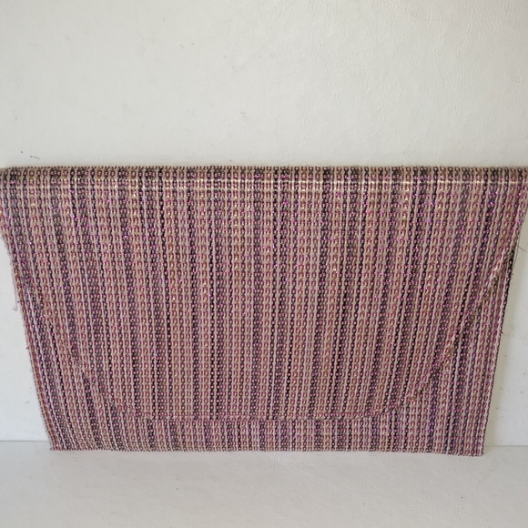 Unbranded Handbags - Boho Clutch Handbag Flat Pink Red Gold Metallic